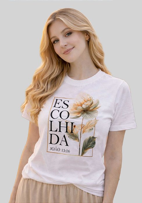 T-SHIRT FEMININA - ESCOLHIDA FLORES
