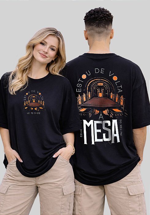 OVERSIZED - ESTOU DE VOLTA A MESA - COR PRETO