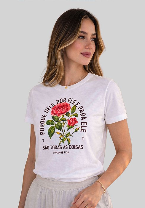 T-SHIRT FEMININA - PORQUE DELE POR ELE E PARA ELE
