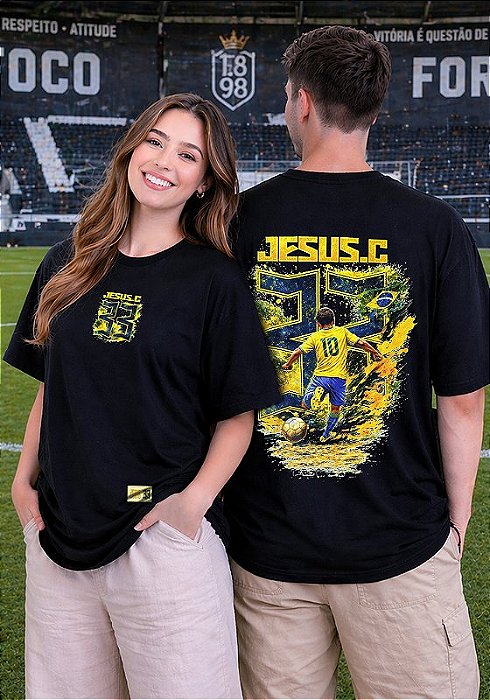 OVERSIZED - BRASIL JESUS CRISTO - COR PRETO