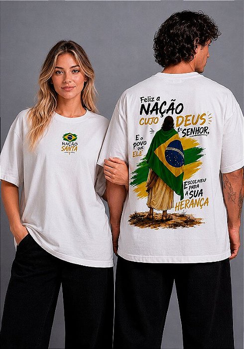 OVERSIZED - FELIZ A NAÇÃO - COR MARFIM
