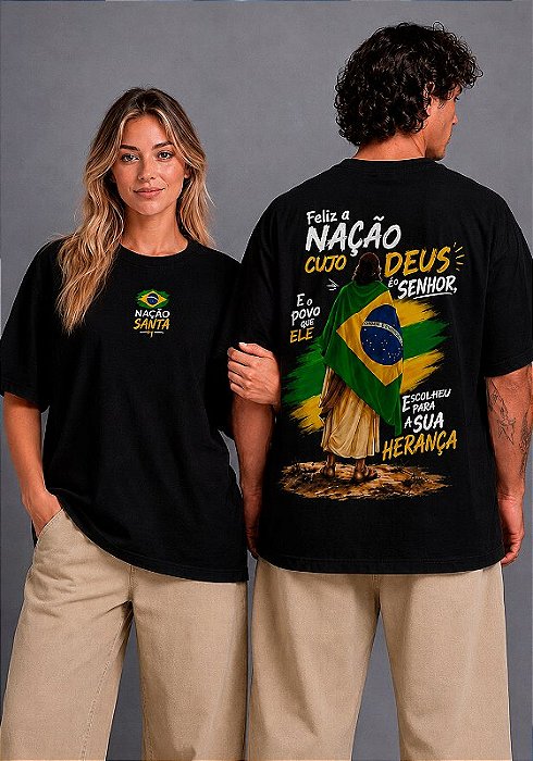 OVERSIZED - FELIZ A NAÇÃO - COR PRETO