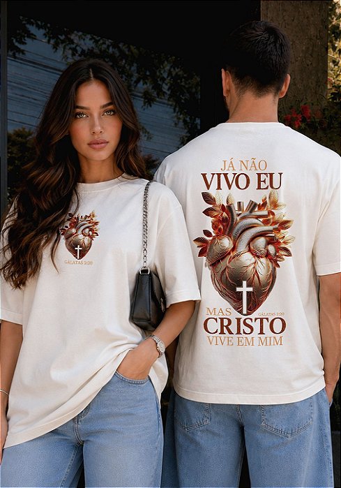 OVERSIZED - CRISTO VIVE EM MIM - COR MARFIM