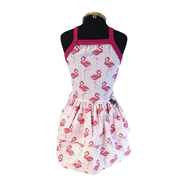 Roupa pet  - Vestido Pet Flamingo Rosa