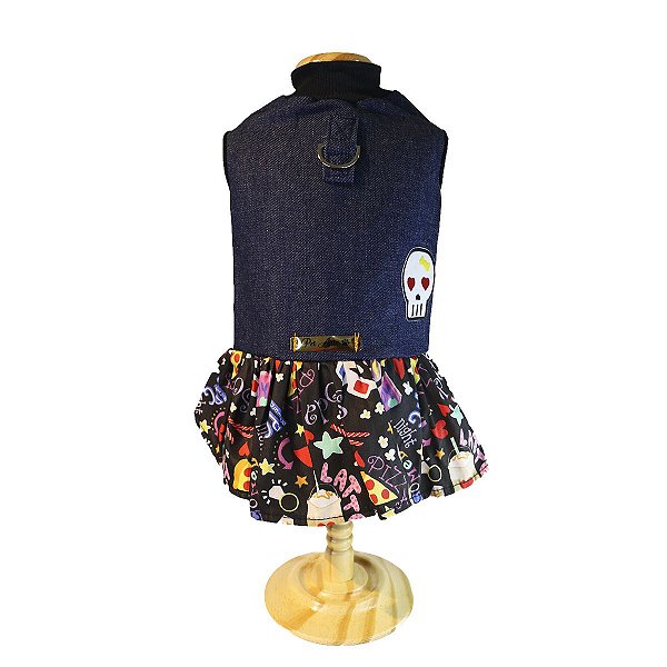 Roupa pet  - Vestido Pet Caveira