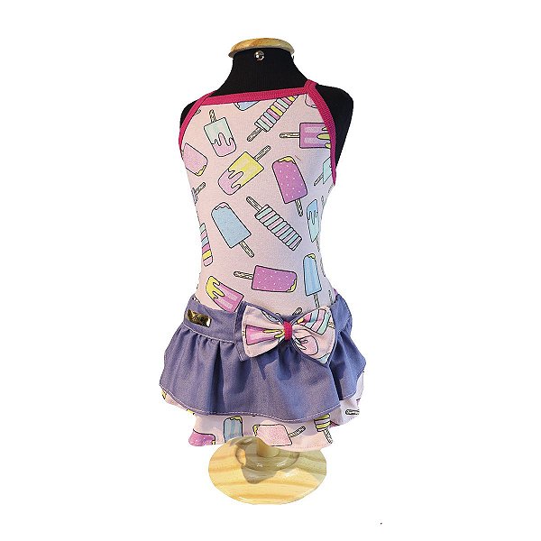 Roupa pet  -  Vestido Pet Sorvetinho