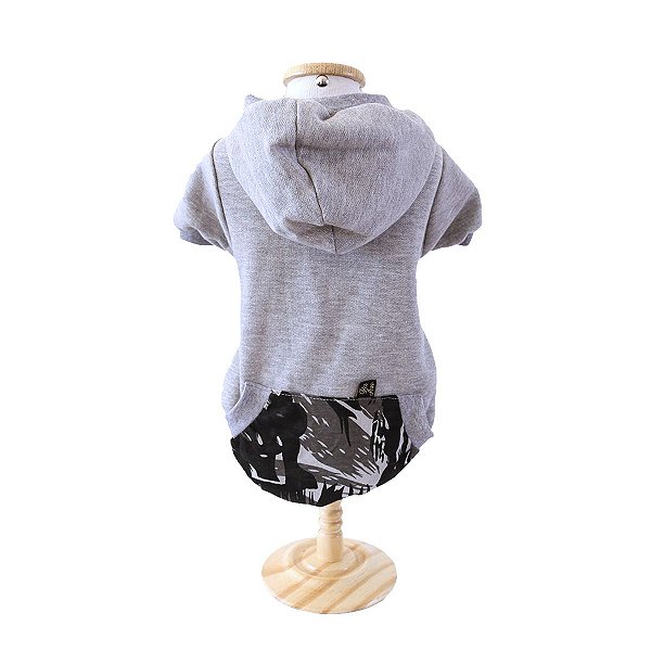 Roupa pet  - Roupinha Pet Moletom Camuflado Cinza
