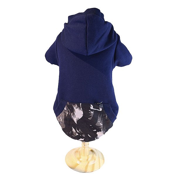 Roupa pet  - Roupinha Pet Moletom Camuflado Azul
