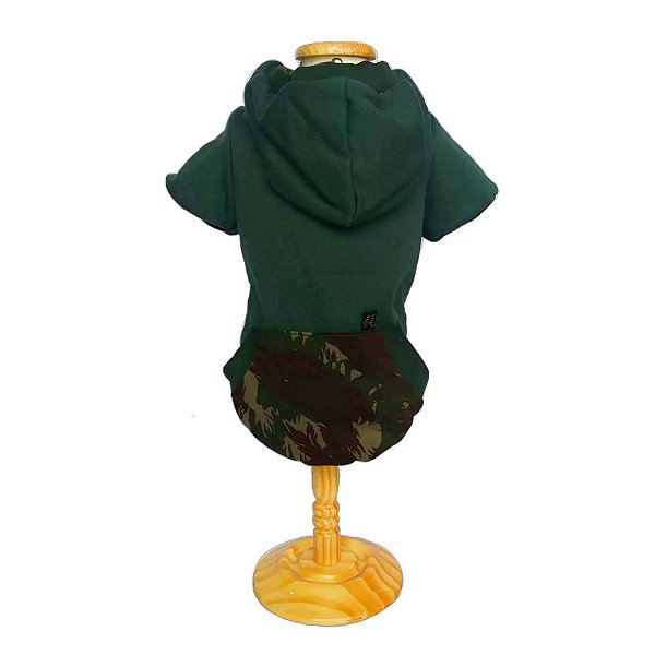 Roupa pet  - Roupinha Pet Moletom Camuflado Verde