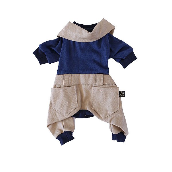 Roupa Pet -Macacão Pet Bidu Azul