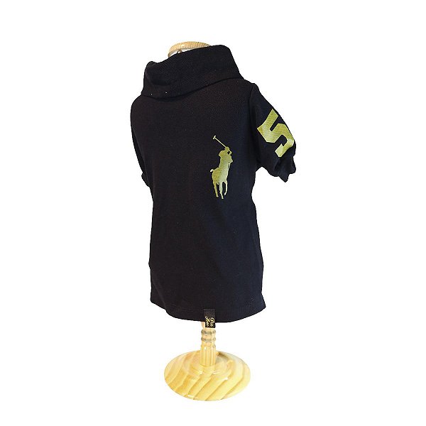 Roupa pet  - Camisa Pet Polo Ralf Preto