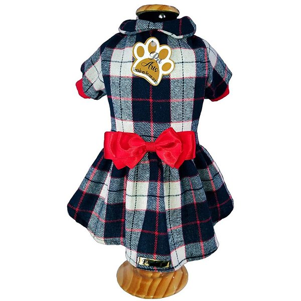 Roupa pet  -  Vestido Pet Xadrez Vermelho