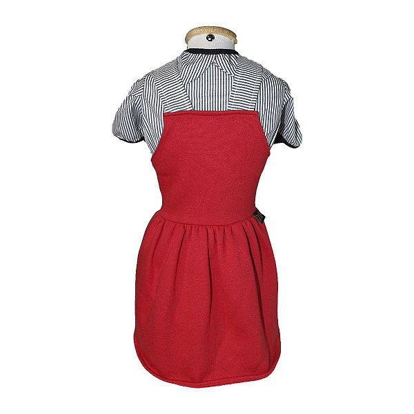 Roupa pet  - Jardineira Mili Vermelha - Vestido Pet