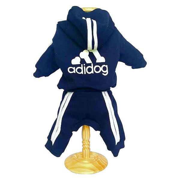 Roupa pet  - Conjunto de Moleton Adidog Azul Pet