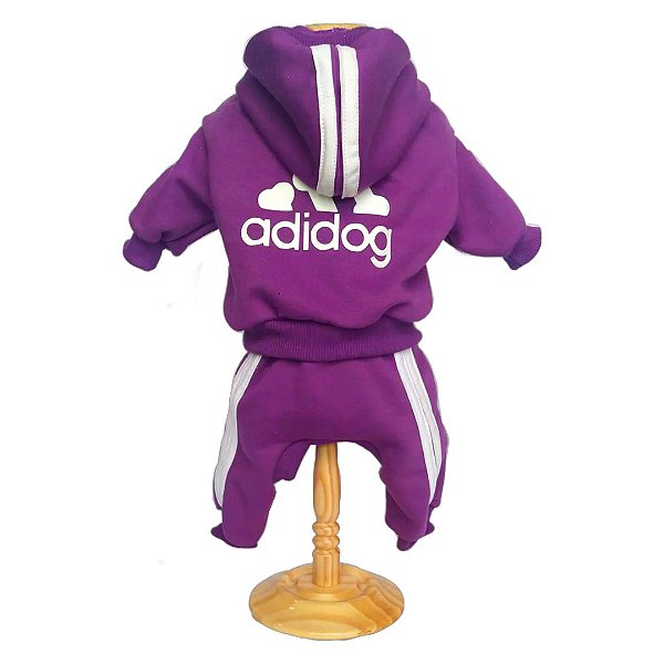 Roupa pet  - Conjunto de Moleton Adidog Roxo Pet