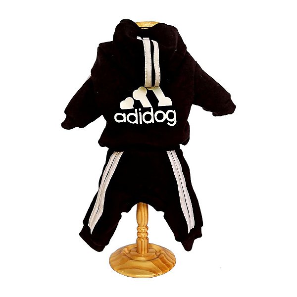 Roupa pet  - Conjunto de Moleton Adidog Preto Pet