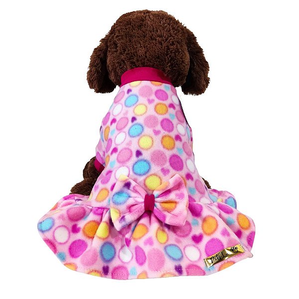 Roupa Pet Vestido Pet Soft roupinha laço princesa vestidinho feminino frio inverno
