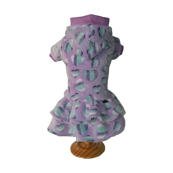 Roupa Pet - Vestido Coração Microfibra