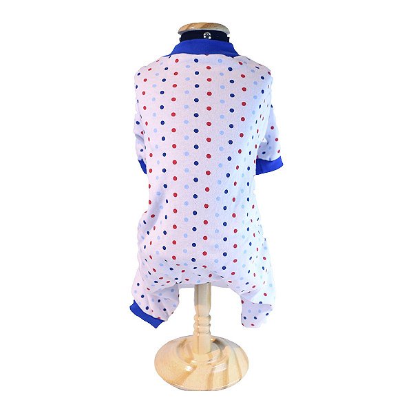 Roupa Pet - Pijama Pet Bolinhas Azul
