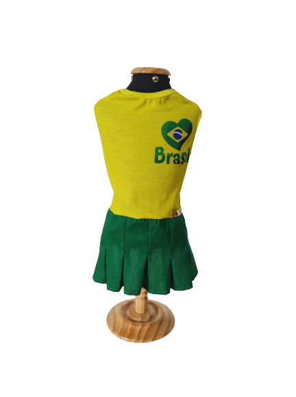 Roupa pet - Vestido Brasil - Copa 2022
