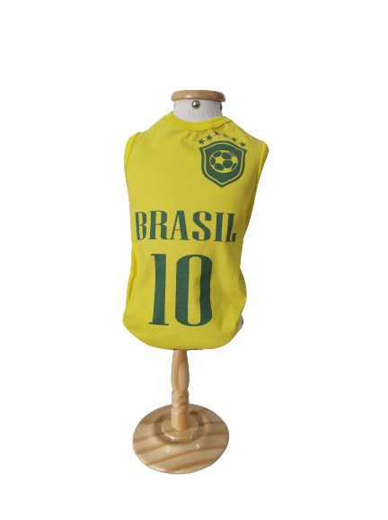 Roupa pet - Regata Pet Brasil Amarela - Copa 2022