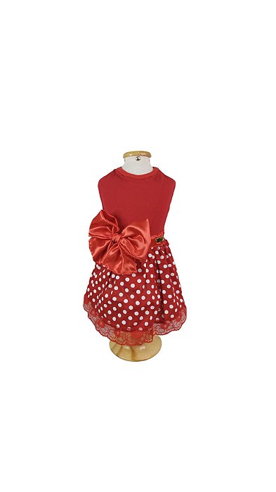 Roupa Pet- Vestido Cacau Natal Tricoline e Ribana Antialérg