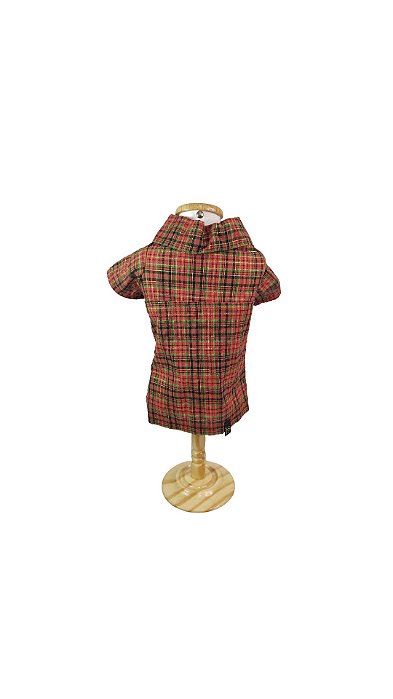Roupa Pet- Camisa Xadrez Natal  Antialérgica Tricoline