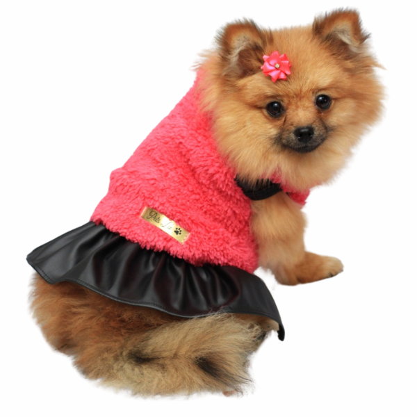 Roupa pet  - Leona Modelo Vestido com Colete