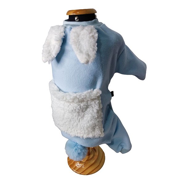 Roupa pet  - Coelho Azul Macacão Soft EDIÇÃO LIMITADA