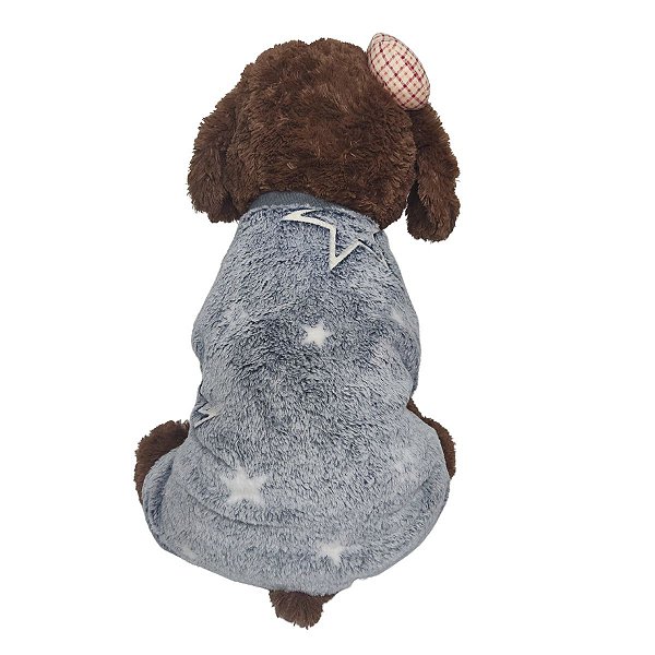 Roupa pet -Ted Modelo Macacão Microfibra BRILHA NO ESCURO