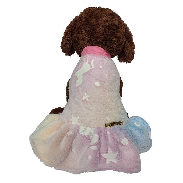 Roupa Pet - Arco-íris Vestido Microfibra