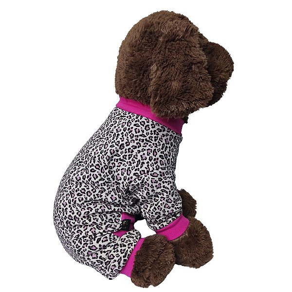 Roupa Pet - Pijama Pet Oncinha Rosa Modelo Macacão