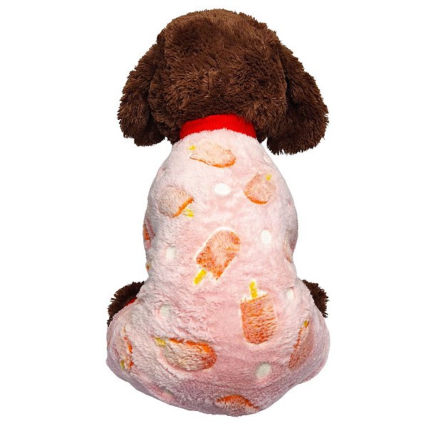 Roupa pet - Sorvete Modelo Macacão Microfibra BRILHA NO ESCURO