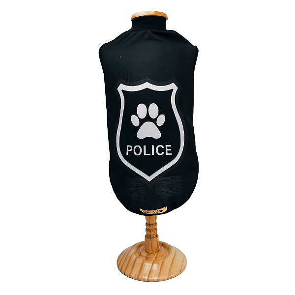 Roupa Pet - Policia Modelo Regata Básica