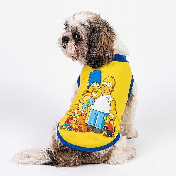 Roupa Pet Família Simpsons Regata Desenho Personagens