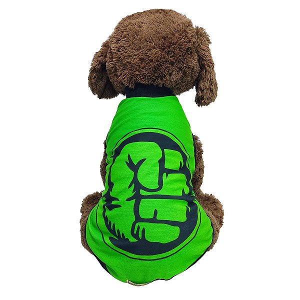 Roupa Pet - Homem Verde Modelo Regata Básica