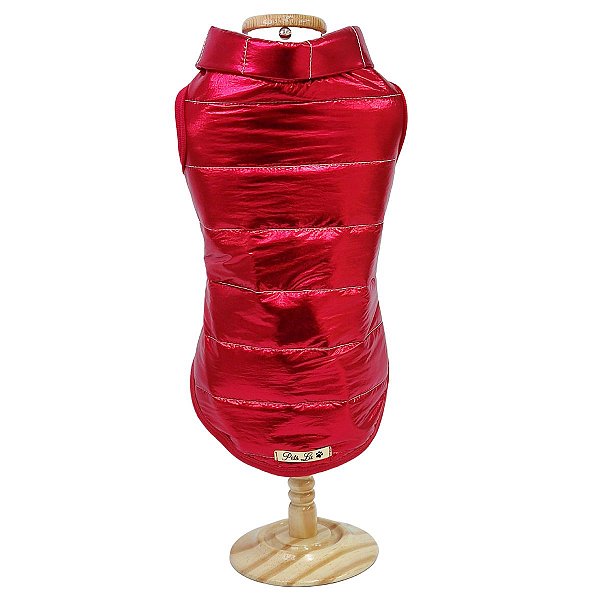 Roupa Pet - Colete Puffer Vermelho Forrado