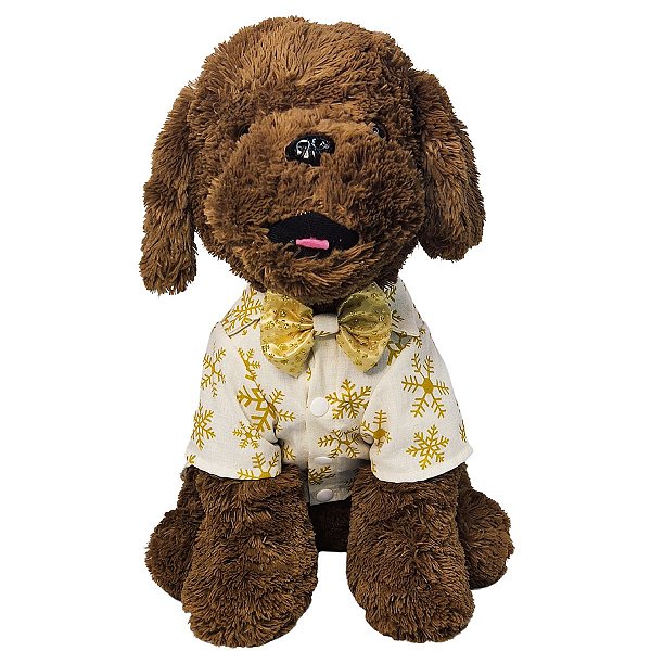 Roupa Pet - Camisa Dourada Ano Novo