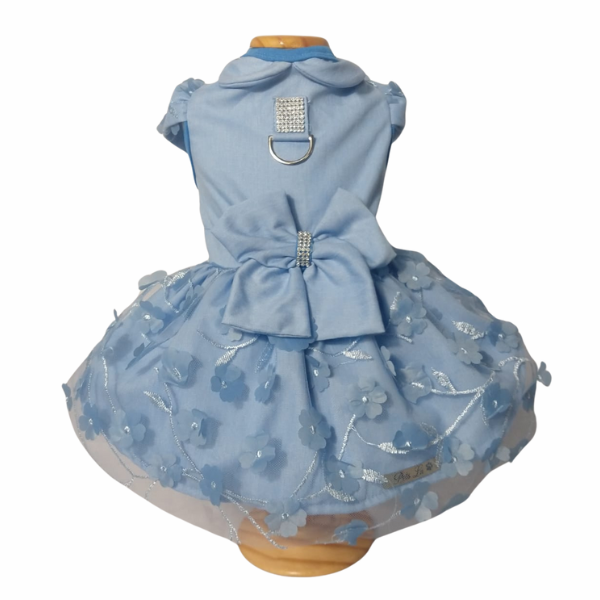 Roupa Pet - Vestido Floral Azul