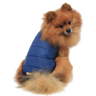 Roupa Pet - Colete Puffer Azul Marinho Forrado