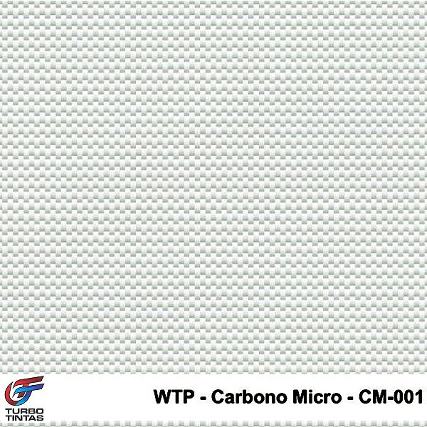 Película WTP 1m x 50cm - Carbono Micro Prata (Fundo Transparente) - CM001