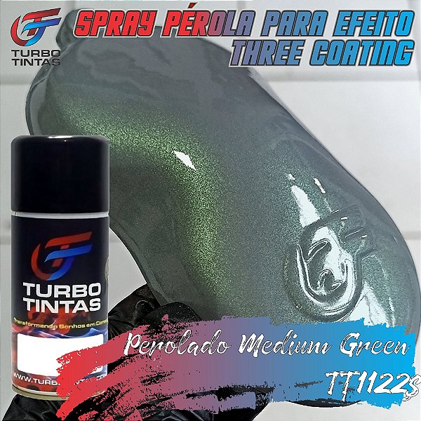 Spray Efeito Perolado Medium Green Poliéster para Three Coating - TT1122S