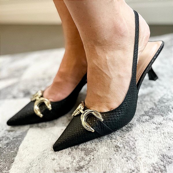 Slingback Téfi Preta