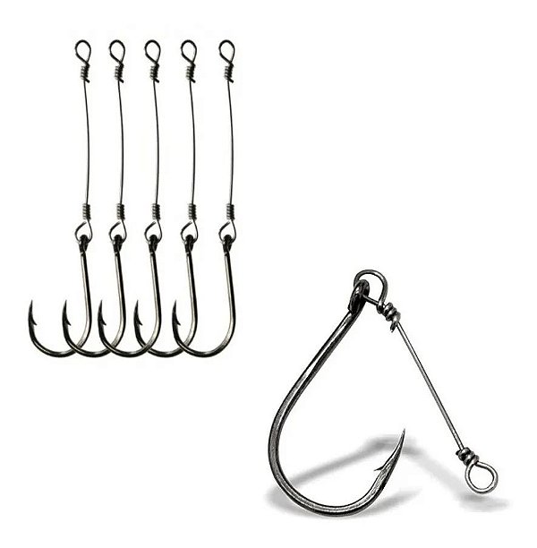 Anzol de Pesca Chinu Black Simples Rígido Encastoado  com 10 Un. Marine Sports