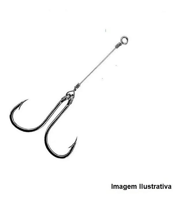 Anzol de Pesca Chinu Black Duplo Rígido Encastoado com 10 Un Marine Sports