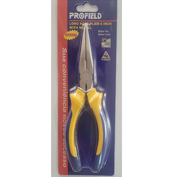 Alicate de Bico Reto 6  PL  p/ Pesca -  Aço Carbono /  Profissional Profield