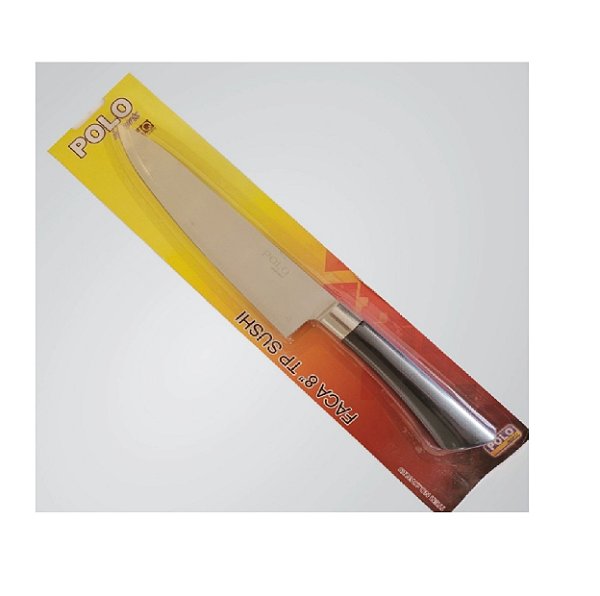 Faca 8"  Aço Inoxidável p/ Pesca - Lâmina Larga (XV 3269)