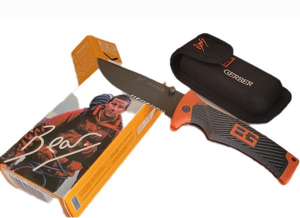 Canivete Sobrevivência Esportiva Caça e Pesca BG / Cabo Emborrachado (c/ Bainha)