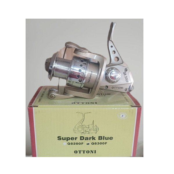 Molinete de Pesca Super Dark Blue Q8 300F 3 Rolamentos Ottoni