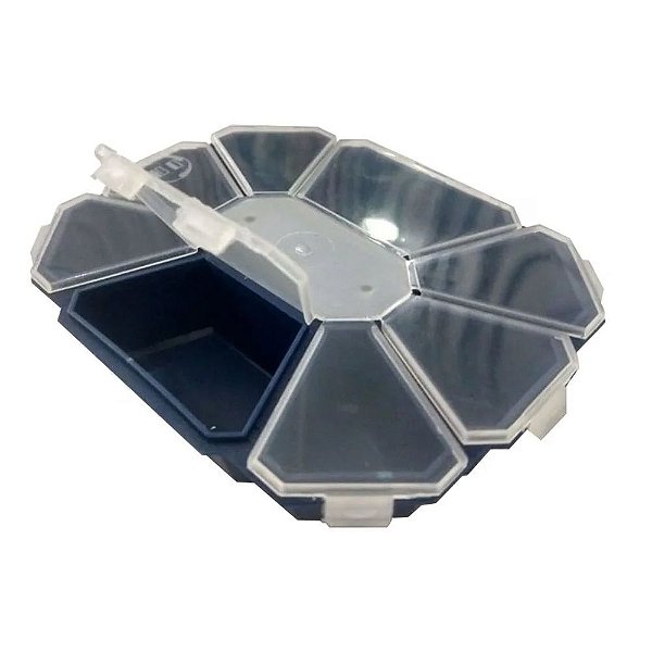 Estojo HI Oitavado para Pesca c/ 8 Divisões - Azul